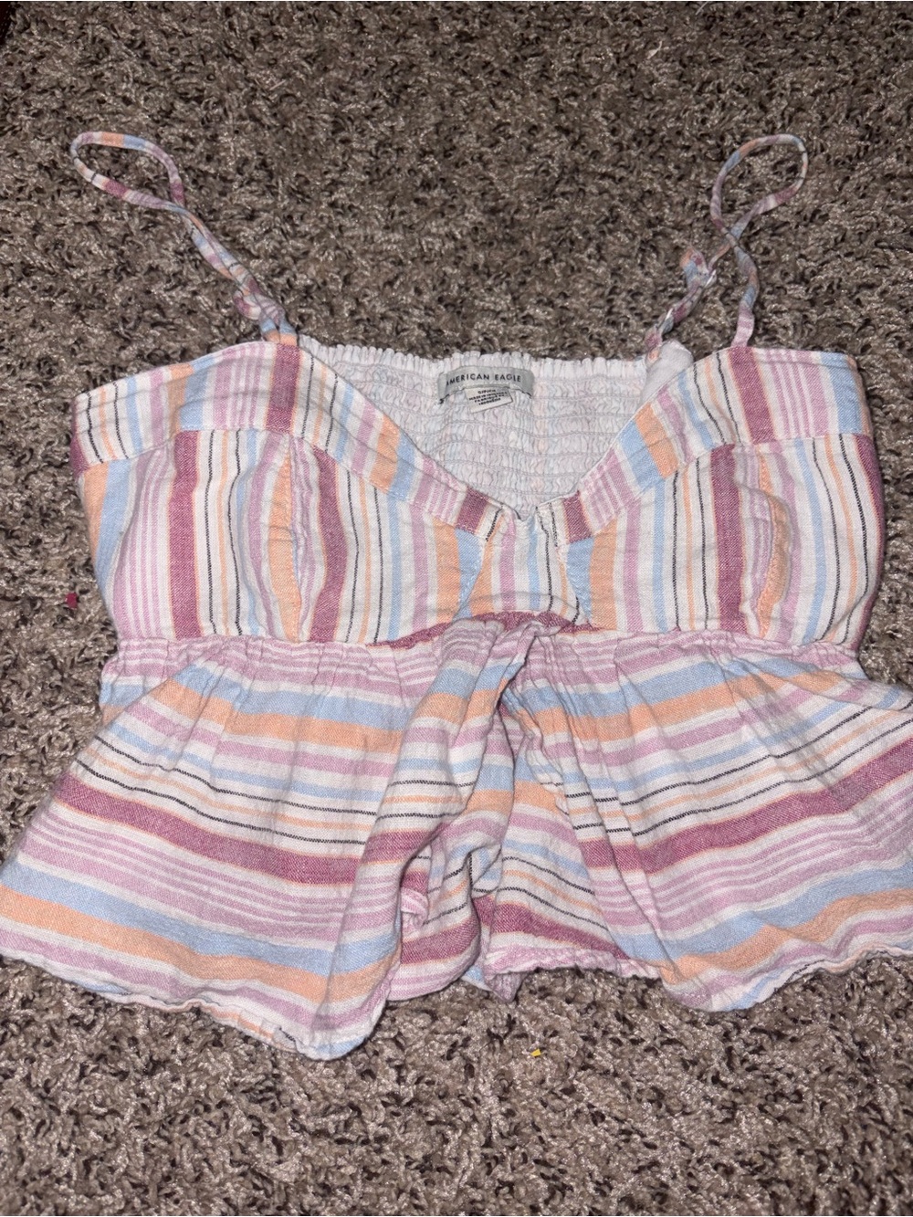 American Eagle Outfitters Pastel Striped Cropped Cami